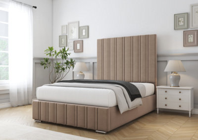Comfort Beds Lorenzo Mink Plush Bed Frame With Mattress from B&Q
