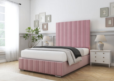 Comfort Beds Lorenzo Blush Plush Bed Frame With Mattress from B&Q