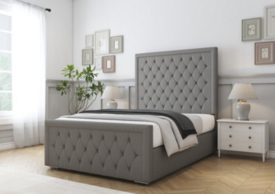 Comfort Beds Hilton Pewter Dumfries Bed Frame With Mattress from B&Q