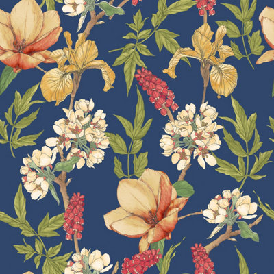 B&Q -  Orchid Bloom Ginger & Ink Smooth Matt Wallpaper