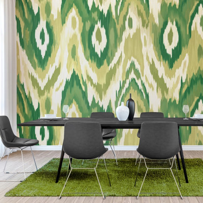 Origin Murals Watercolour Ikat Matt Smooth Paste The Wall Mural 300Cm Wide X 240Cm High from B&Q