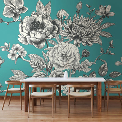 Origin Murals Large Rose Toile Matt Smooth Paste The Wall Mural 300Cm Wide X 240Cm High from B&Q