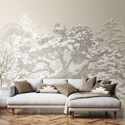 Origin Murals Etched Trees Matt Smooth Paste The Wall Mural 300Cm Wide X 240Cm High from B&Q