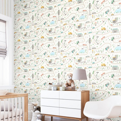 Hoopla Walls Road Trip Popcorn 10M Wallpaper from B&Q