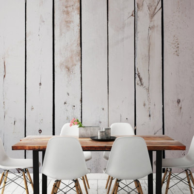 B&Q -  Limewash Wood Matt Smooth Paste The Wall Mural 350Cm Wide X 280Cm High