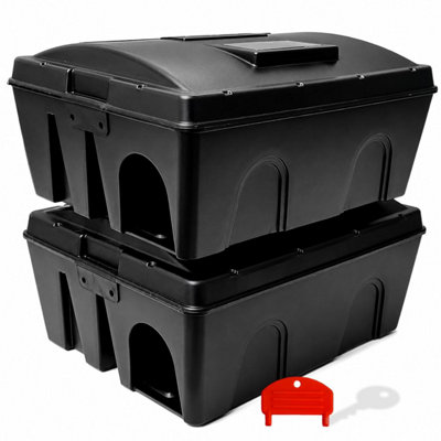Roshield Rat And Mouse Bait BoxProfessional Indoor / Outdoor Rodent Station2 Pack Secure Stations from B&Q
