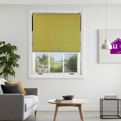Furnished Triple Eyelets Blackout Window Blinds Free Cut ServiceGreen (W)210Cm X (L)165Cm from B&Q
