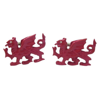 Red Welsh Dragon Y Ddraig Goch Cufflinks from B&Q