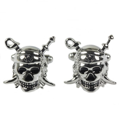Pirate Skull With Crossed Swords Cufflinks from B&Q