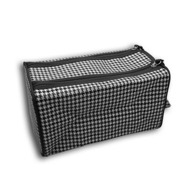Wash Bag Double ZipperBlack & White Dogtooth from B&Q