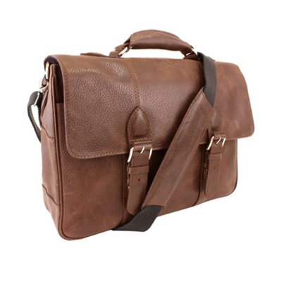 British Bag Company Oily Leather BriefcaseTan from B&Q