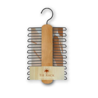 Mens Wardrobe Organiser Hanging Tie RackNatural Wood from B&Q