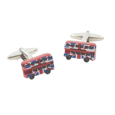 Red London Bus With Uk Union Jack Flag Cufflinks from B&Q