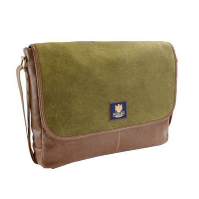 British Bag Company Waxed Canvas Messenger BagKhaki/brown from B&Q