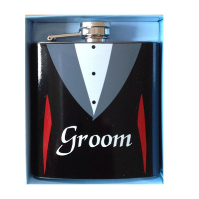 Wedding Party Hip FlaskGroom from B&Q