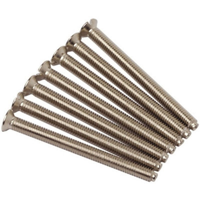 Taskar 40mm Chrome Flat Head Electrical Screws M3.5 (10 Pack) from B&Q