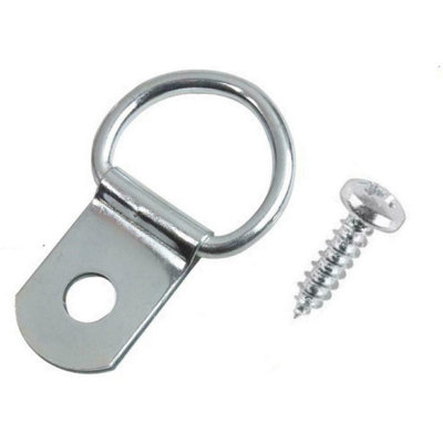 Taskar Nickel Picture Hanging D Rings & Screws (10 Pack) from B&Q