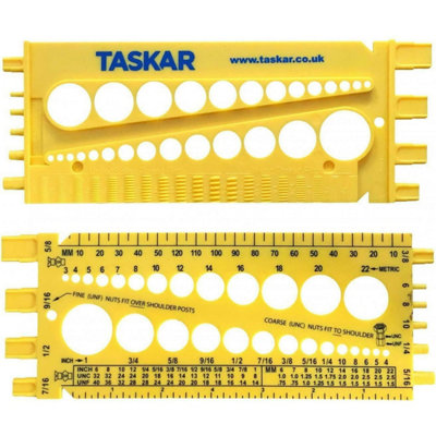 Taskar NutBolt & Screw Measuring Gauge (Imperial & Metric) from B&Q