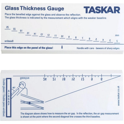 B&Q -  Glass Thickness Gauge Measuring Tool 2 To 25mm