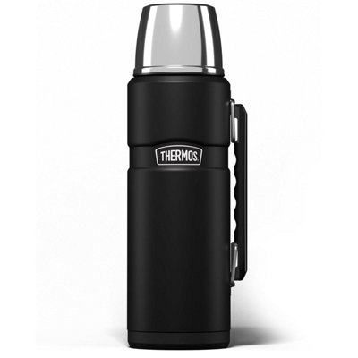 ThermosStainless King Matt Black Travel Flask (1.2 L) Leak Proof Insulated Tea & Coffee For & Cold DrinksBuilt-In Cup from B&Q