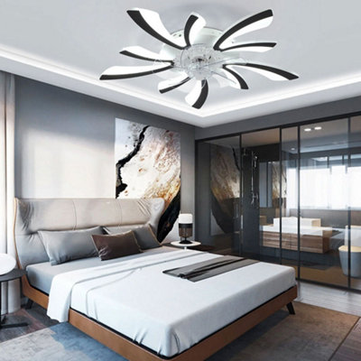 Living And Home 78Cm Dia Creative Black Led Ceiling Fan Light With Remote Control from B&Q
