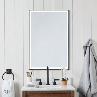 Living And Home Rectangular Anti-Fog Bathroom Vanity Mirror Touch Sensor 500X700mm