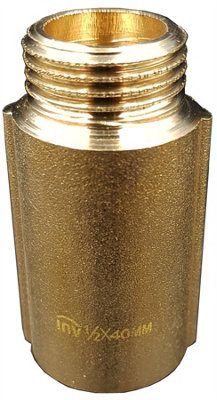 Invena 40mm X 1/2 Inch Tap Pipe Thread Extension Female X Male Cast Iron Brass Extender from B&Q