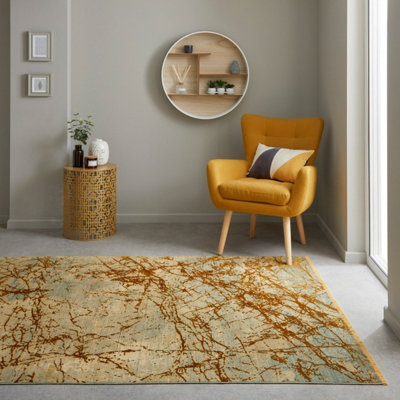  - Emerald Emr101 Yellow Abstract Rug By Concept Looms-120Cm X 180Cm