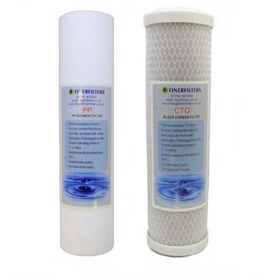 Finerfilters Reverse Osmosis Replacement Filter Pack1 Micron Sediment & 5 Micron Carbon Block Filters from B&Q