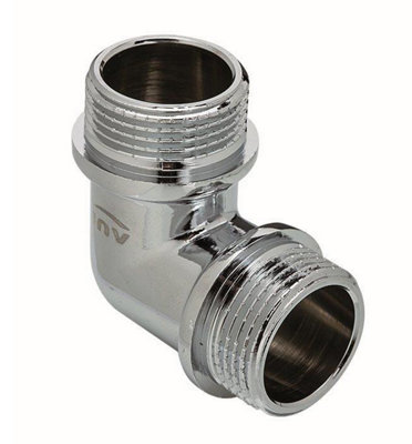 Invena Chrome Plated Brass Male Elbow Pipe Fitting Connection Mxm 1/2 from B&Q