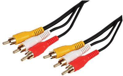ProSignal Pro Signal3X Phono (Rca) Male To 3X Male Lead2M Black from B&Q