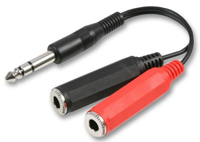 ProSignal Pro Signal 6.35mm (1/4") Stereo Jack Plug To 2X Mono Jack Sockets Leads 150mm from B&Q