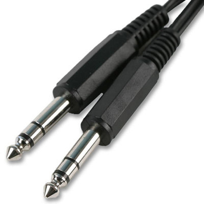 ProSignal Pro Signal6.35mm (1/4") Stereo Jack Plug To Plug Lead5M Black from B&Q