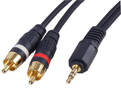 ProSignal Pro Signal3.5mm Stereo Jack Plug To 2X Phono (Rca) Plug Lead2M Blue from B&Q