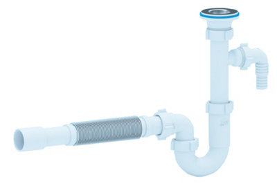 Ani-plast Aniplast 6/4 Inch X 40mm Kitchen Sink Drain Waste Trap With Flexible Part Dishwasher Input from B&Q