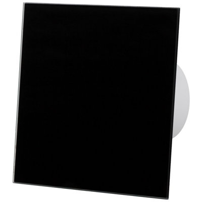 Airroxy Black Glass Front Panel 100mm Standard Extractor Fan For Wall Ceiling Ventilation