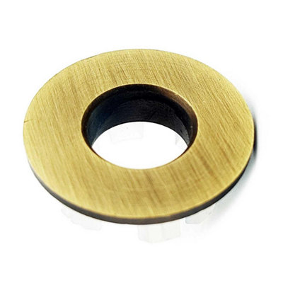 PEPTE Antique Brass Basin Sink Overflow Cover Insert Hole Trim from B&Q