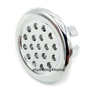 PEPTE Chrome Basin Sink Overflow Cover Insert Hole Trim With Mesh from B&Q