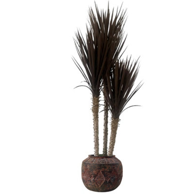 PegdevPdl 155Cm Artificial Yukka Tree With Uv Resistant Spiky Leaves In Aztec Diamond Large Planter Dark Red/brown Faux Tree from B&Q