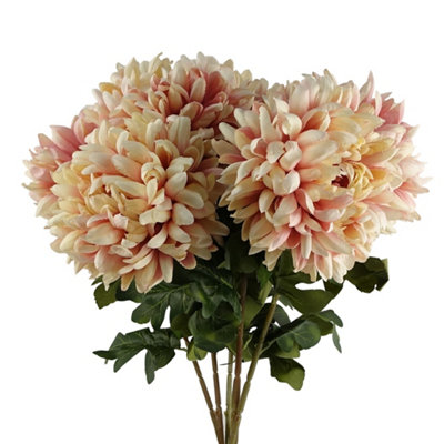 PegdevPdlPack Of 6 Reflex Chrysanthemums 75Cm Pink Artificial Silk Flowers Extra Large from B&Q
