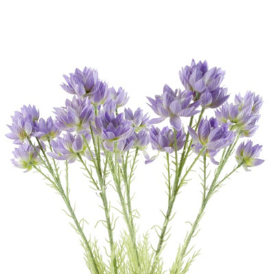 B&Q - PegdevPdlPack Of 6 X 60Cm Starflower Stems With 30 Purple Silk Flowers For Floral Arrangements And Décor