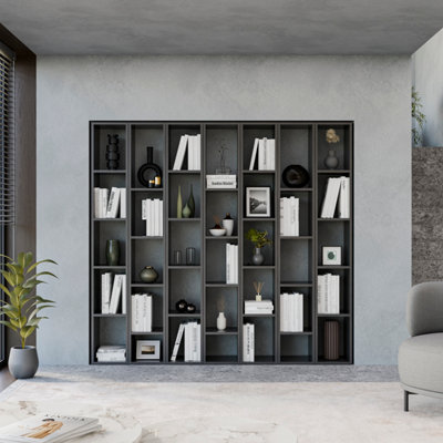 Decorotika Lyon Wall System Modern Built In Or Out  Bookcase Black Alina from B&Q
