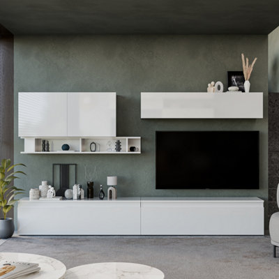 Decorotika Toronto Modular Entertainment System With Multiple Layout Combinations High Gloss White from B&Q