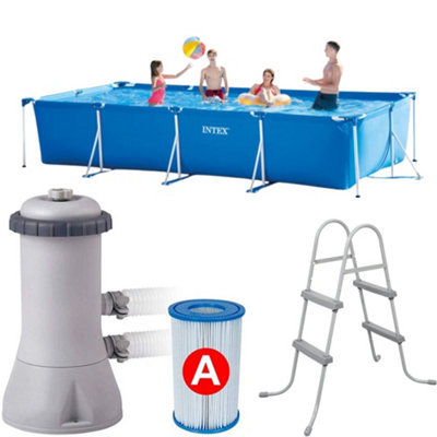 Intex Rectangular Frame Pool With Filter Pump And Ladder from B&Q