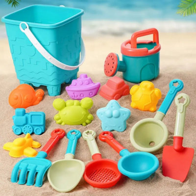 Smartbies 16 Pieces Kids Beach Toy Bucket Set from B&Q