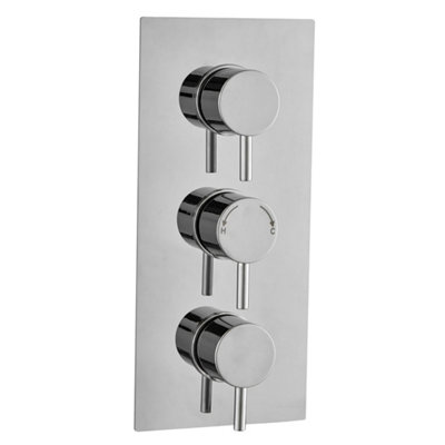 Menai Chrome Round Thermostatic Shower Valve3 Outlet from B&Q