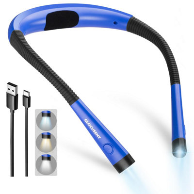 Glocusent Led Neck Reading LightBook For In Bed3 Colors6 Brightness LevelsBendable ArmsRechargeableLong Lasting from B&Q