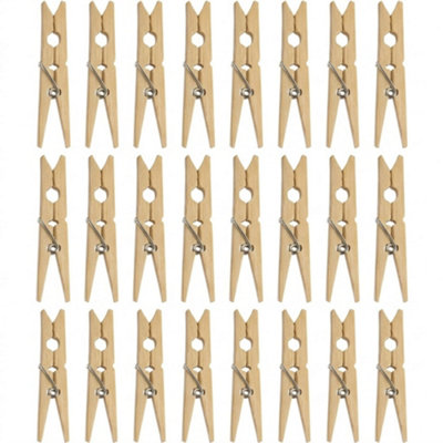  - Wooden Cloth Pegs 24 Pack Strong Grip Laundry Pegs Durable Natural Wood Clothes Pins For Washing Line