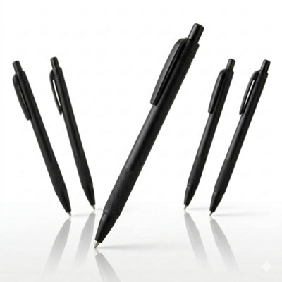 8 Pack Technoline Black Ink Pens Smooth Writing Ballpoint Pens Office School Home Stationery Supplies Set from B&Q