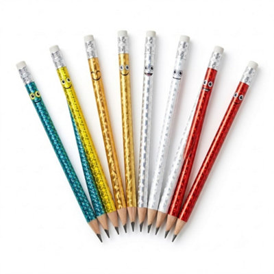  - 10 Holographic Hb Pencils Metallic Rainbow Hb Graphite Pencils For School Office Drawing Writing Sketching